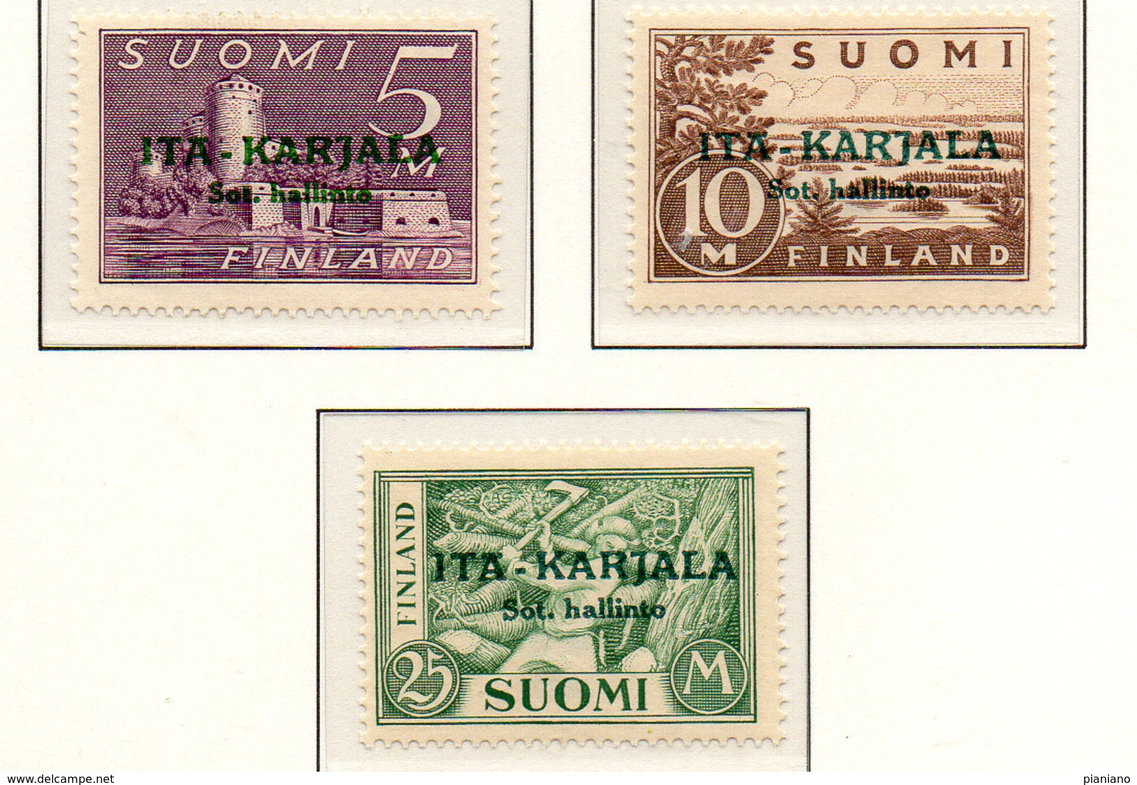 PIA - FINL- CARELIA ORIENTALE - 1941 : Amministrazione Militare - Francobolli Di Finlandia Sovrastampati  - (Yv  8-15) - Local Post Stamps
