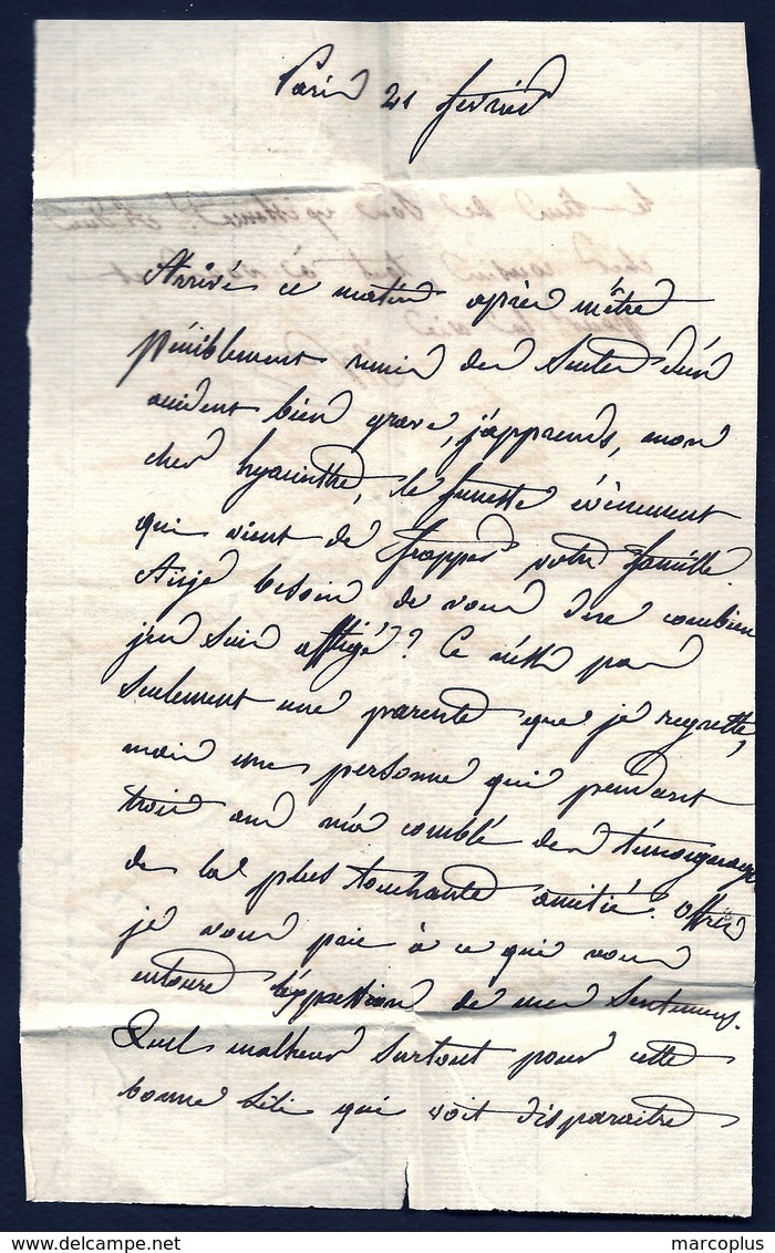 CP 8- LETTRE AVEC CURSIVE ROUGE BUREAU DES DÉPUTÉS + CAD BLEU + TAXE BLEUE 10 DECIMES + CAD ARRIVÉE -  4 SCANS - 1801-1848: Précurseurs XIX