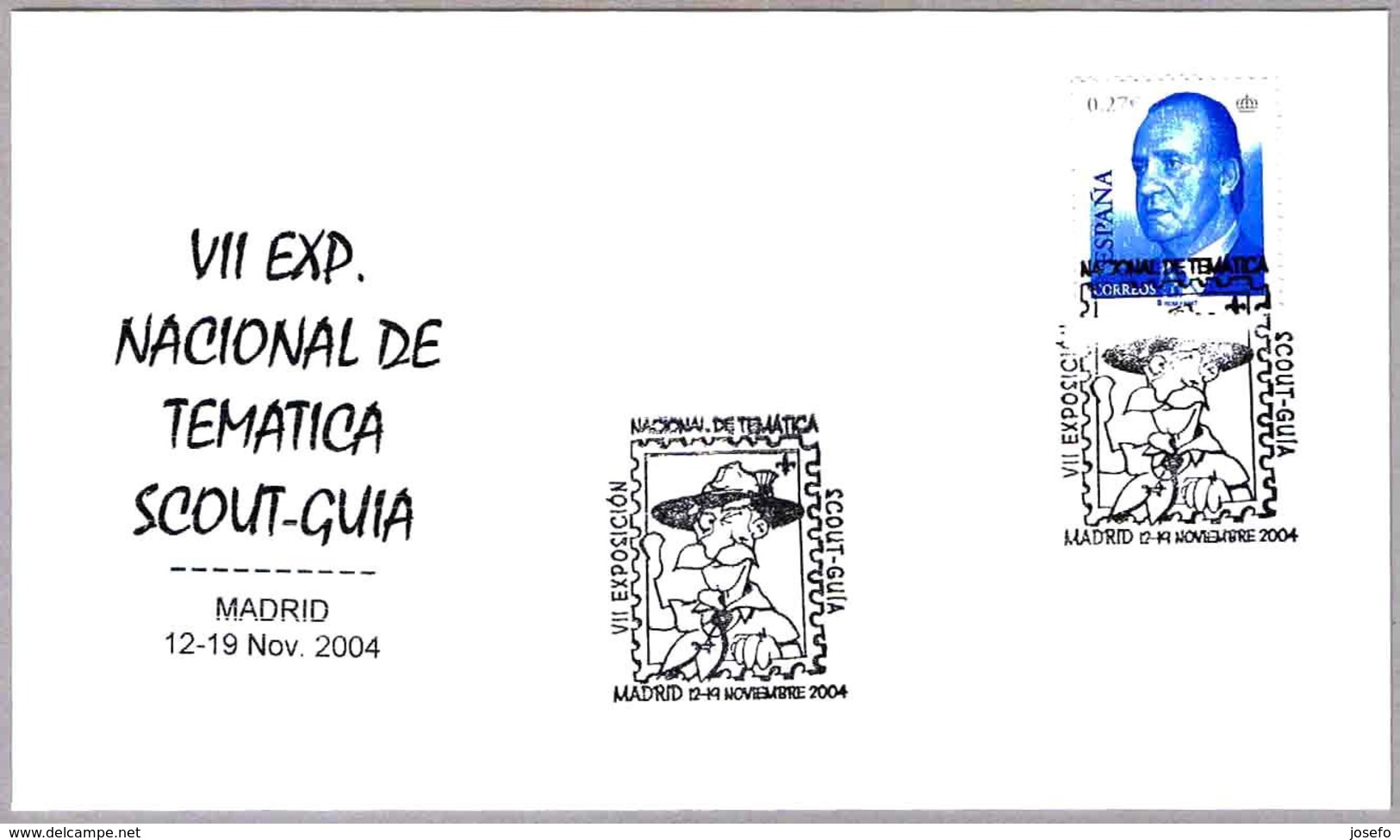 VII Exp. Nacional De TEMATICA SCOUT-GUIA - BADEN POWELL. Madrid 2004 - Cartas & Documentos