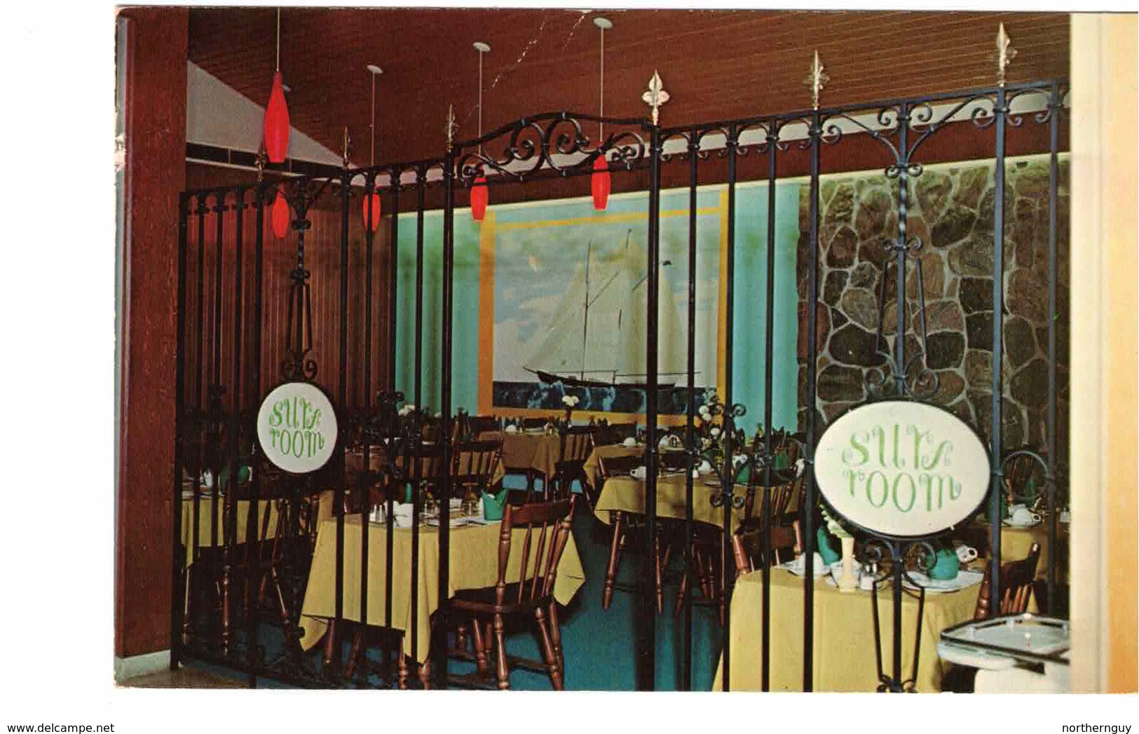 SARNIA, Ontario, Canada, Interior Of Surf Room, Sea Shell Restaurant,  Old Chrome Postcard, Lambton County - Sarnia