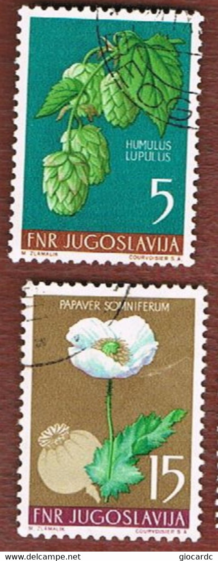 JUGOSLAVIA (YUGOSLAVIA)   - SG 792.794   -    1955  FLOWERS   -   USED - Usati