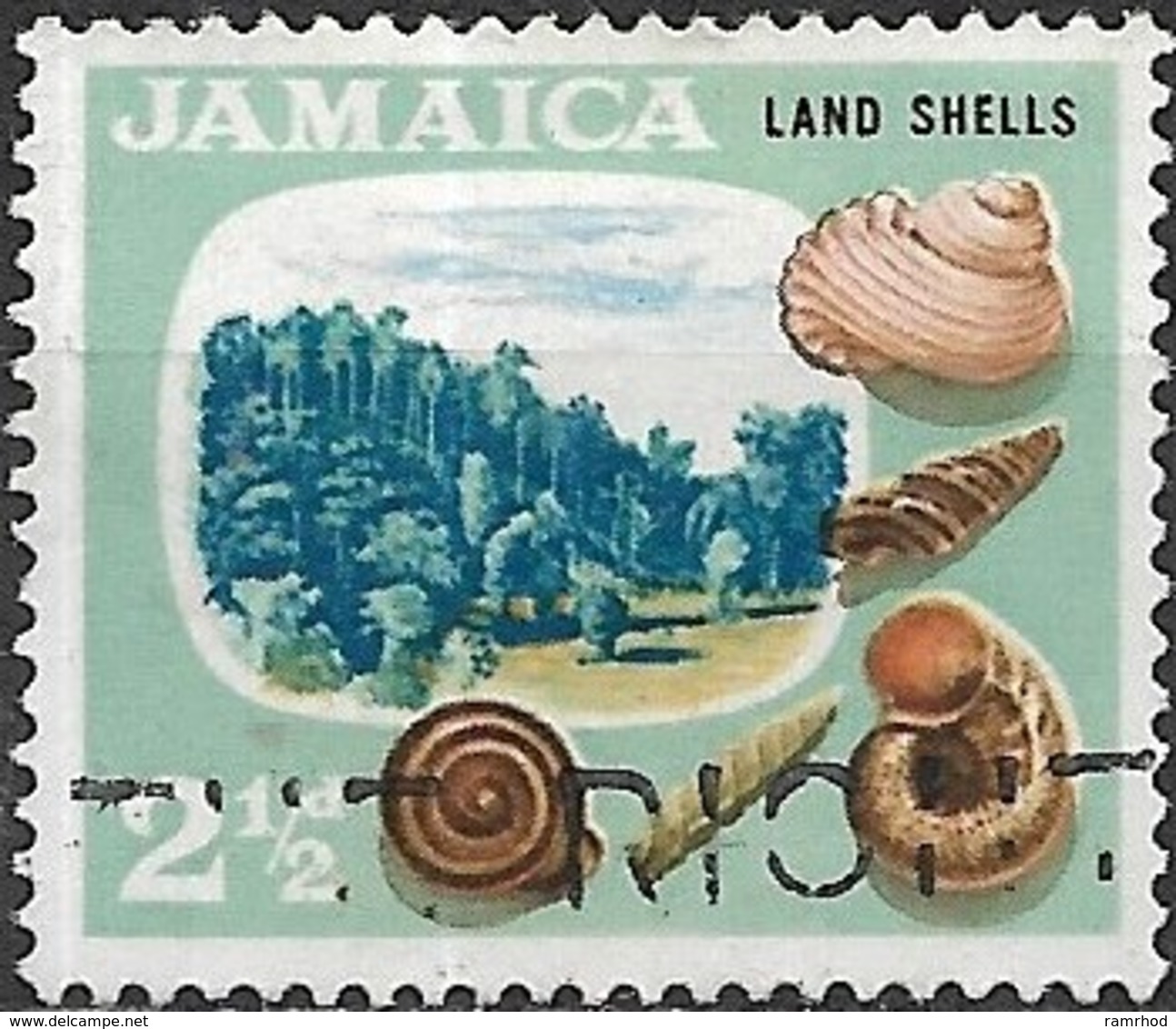 JAMAICA 1964 Land Shells - 2 1/2 D - Multicoloured FU - Jamaica (1962-...)