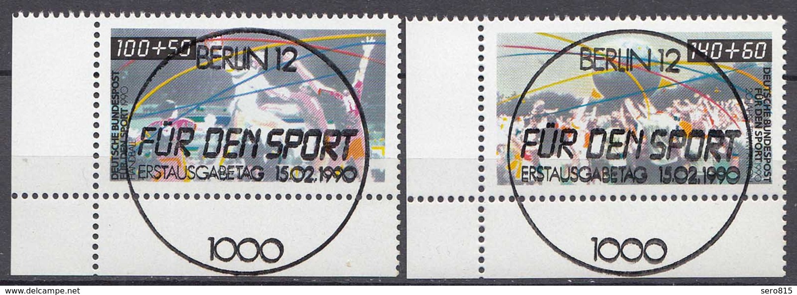 Bund BRD 1449-50 ER Sport 1990 Luxus Vollstempel Handball+Trimm Dich ESST  - Sonstige & Ohne Zuordnung