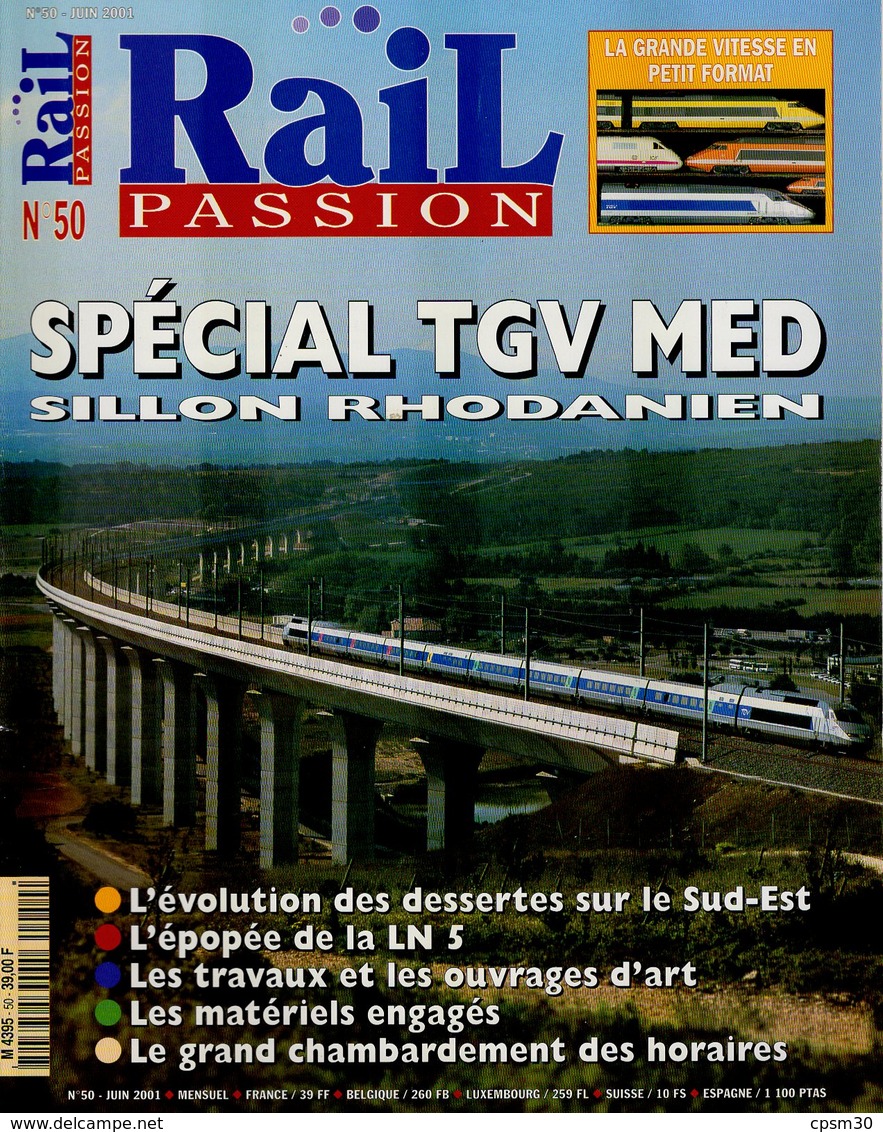 Revue RAIL PASSION N°50, Spécial TGV Med Sillon Rhodanien, Toulouse Matabiau, Sernam, Y 8000/8400, Bruxelles-Nice - Railway & Tramway