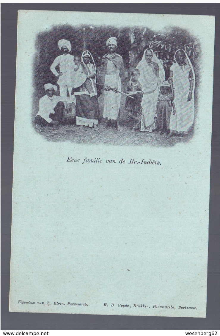 SURINAME Eene Familie Van De Br- Indiers Pre 1900 OLD POSTCARD - Suriname