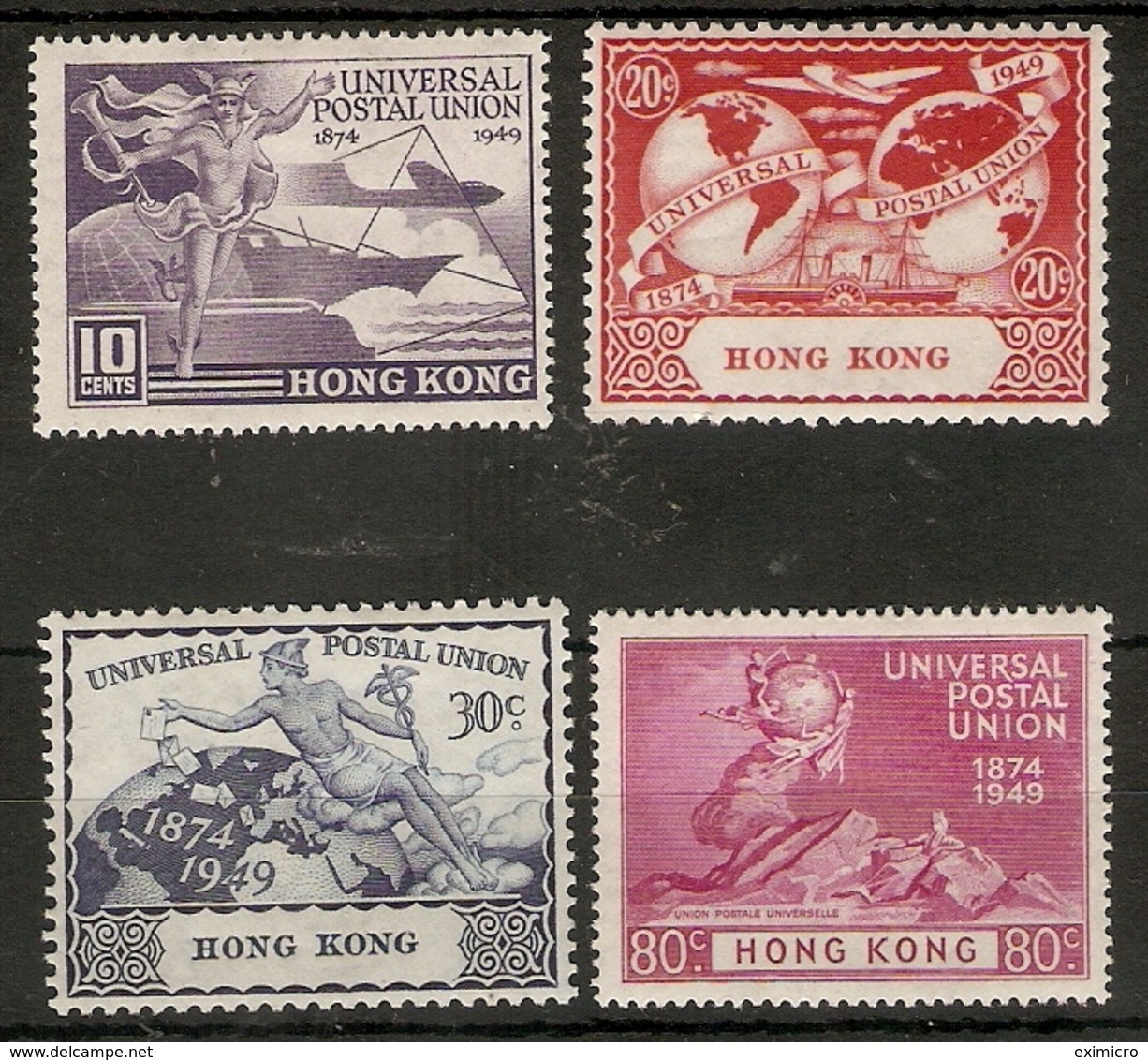 HONG KONG 1949 UPU SET SG 173/176 LIGHTLY MOUNTED MINT Cat £50 - Unused Stamps