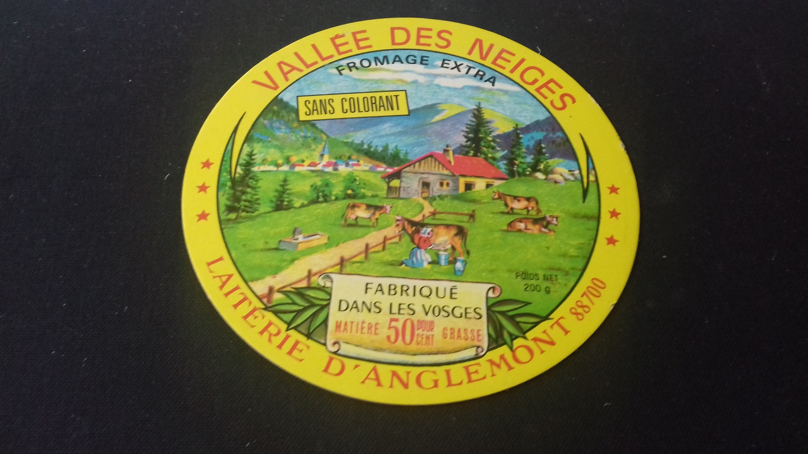 Etiquette De Fromage  Vallée Des Neiges - Fromage