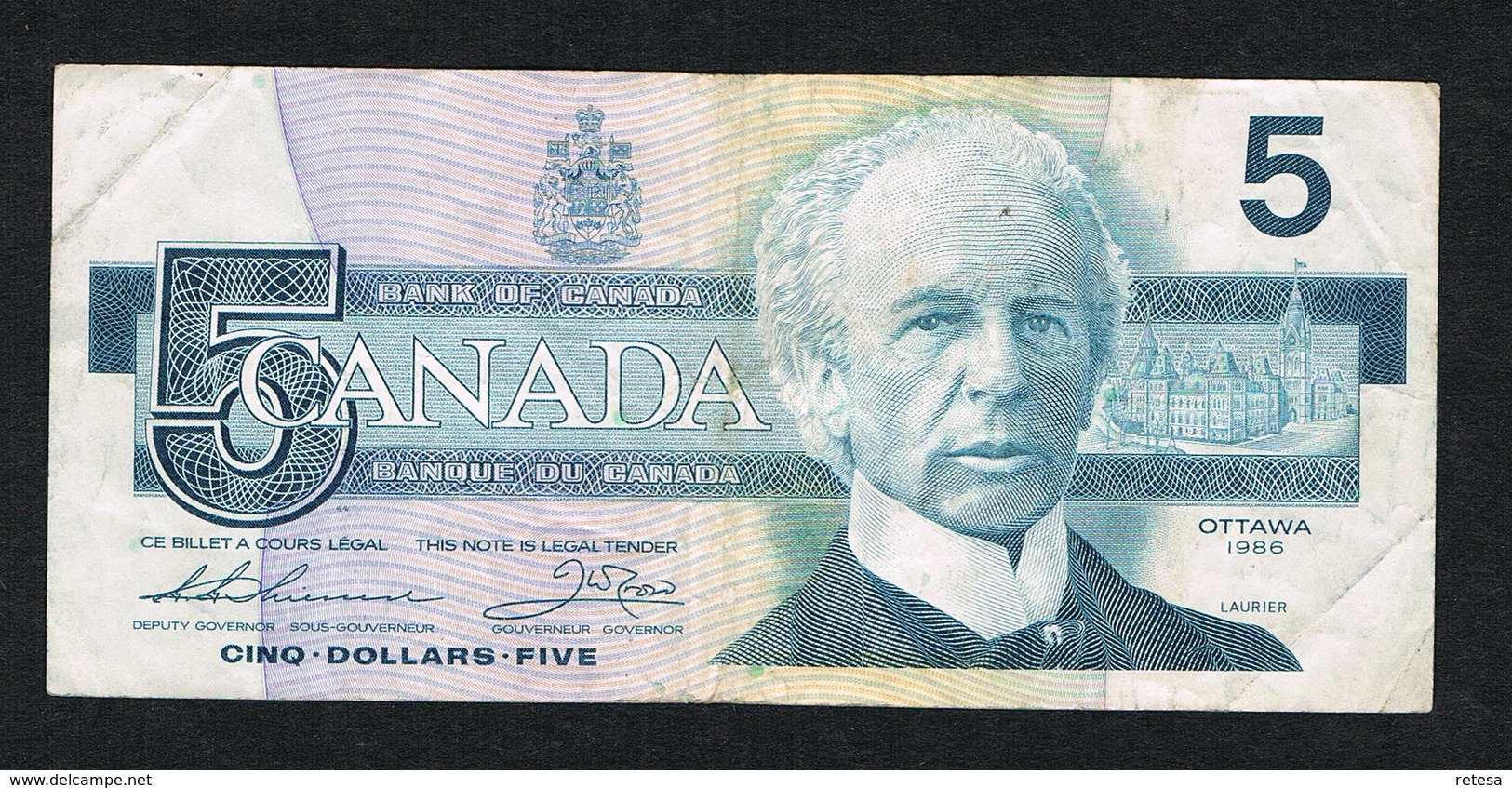 /  CANADA  5 DOLLARS   1986 - Canada