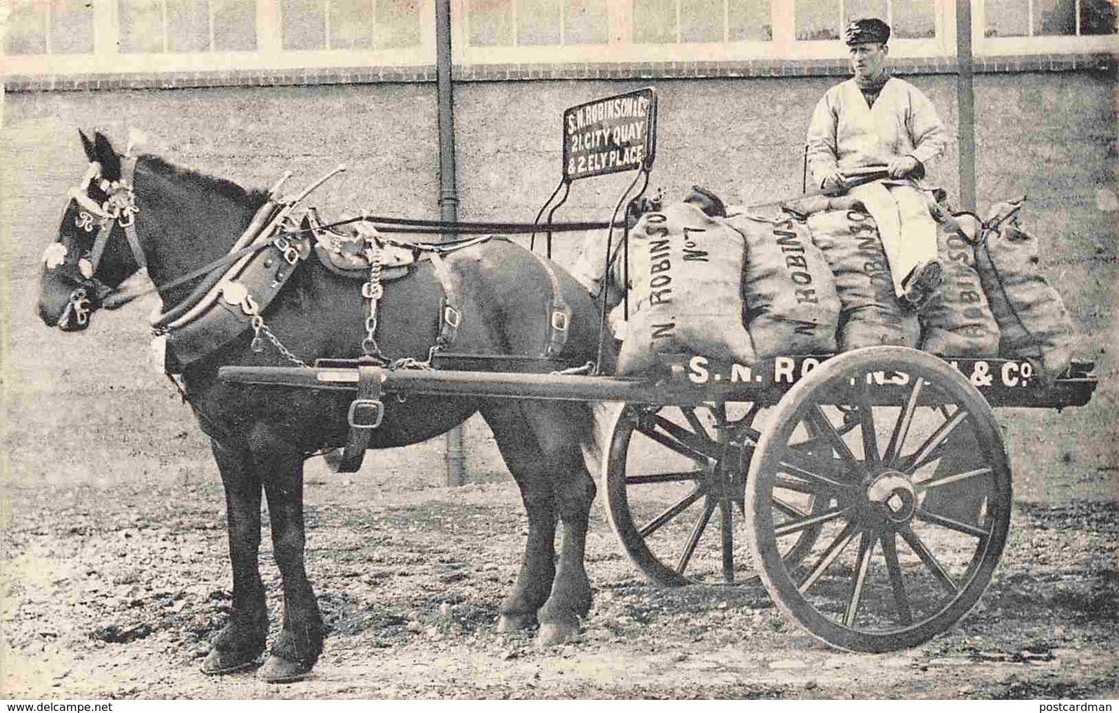 DUBLIN - Delivery Cart S. N. Robinson And Co. - 21 City Quay - 2 Ely Place. - Dublin