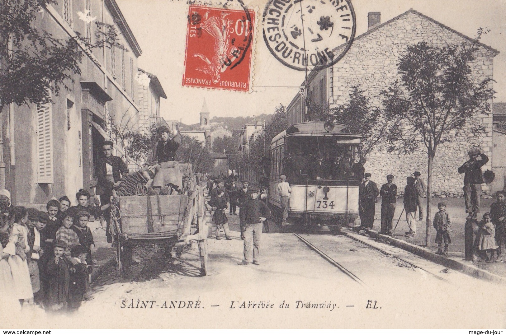 MARSEILLE   SAINT ANDRÉ  L' ARRIVÉE DU TRAMWAY (  PEU COURANTE ) - Quartiers Nord, Le Merlan, Saint Antoine