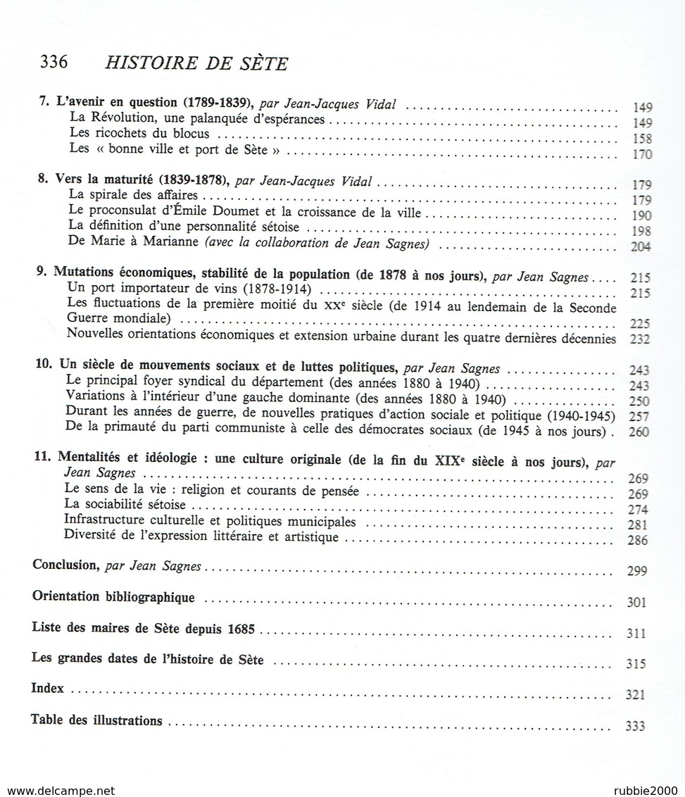 HISTOIRE DE SETE 1987 PAR JEAN SAGNES EDITION ORIGINALE NUMEROTEE ET DEDICACEE DES AUTEURS EDITIONS PRIVAT - Languedoc-Roussillon