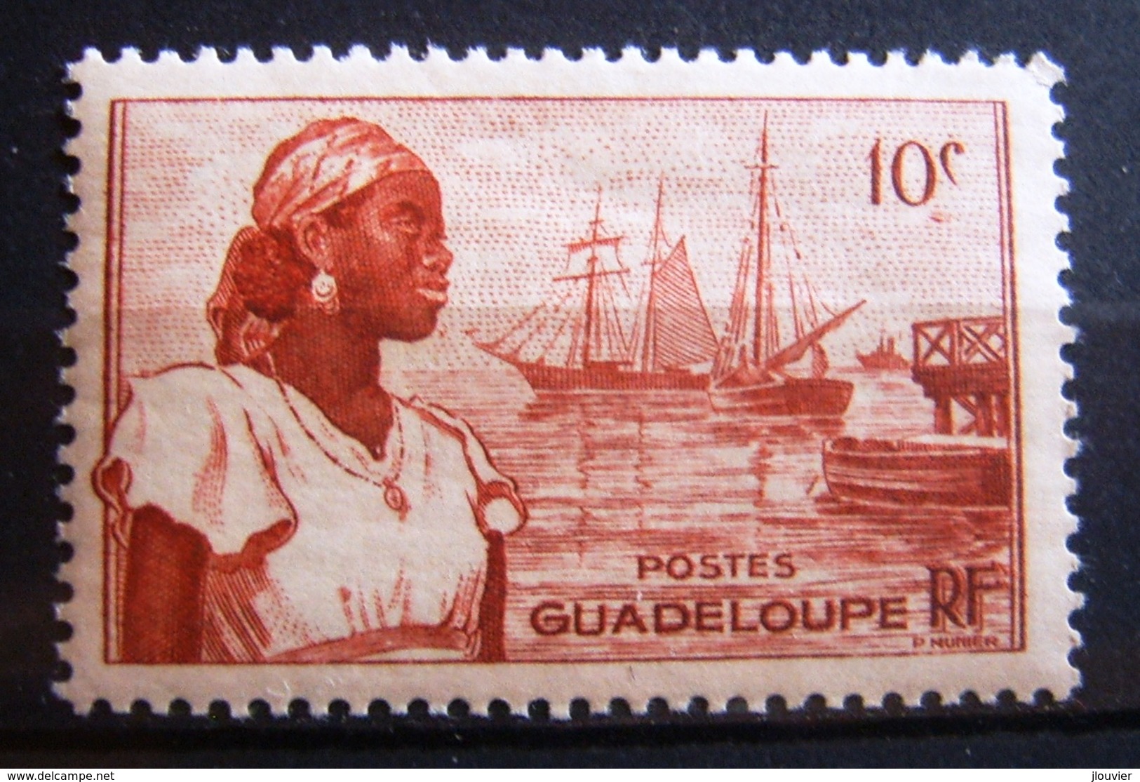 1 Timbre Neuf : Port De Basse-Terre. Guadeloupe - Y.T. N° 197. 1947. - Autres - Amérique