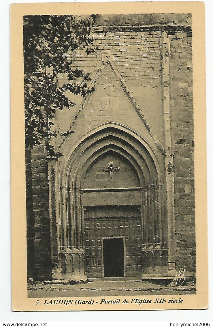 30 Gard Laudun Portail De L'église 12e Siècle , 1940 - Other & Unclassified