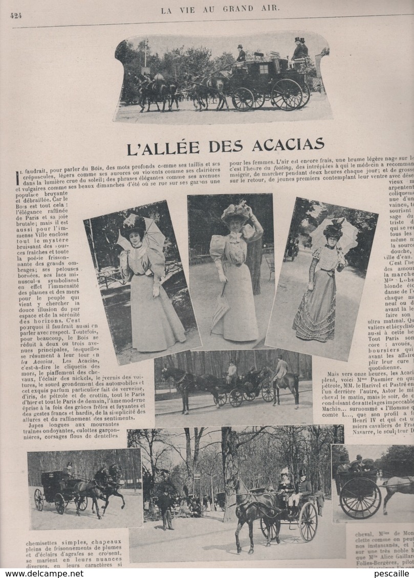 LA VIE AU GRAND AIR 21 05 1899  ALLEE DES ACACIAS BOIS DE BOULOGNE - EPEE - POLO COMPIEGNE - PAVILLON DE BELLEVUE MEUDON - Revues Anciennes - Avant 1900