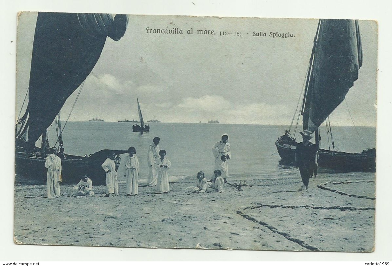 FRANCAVILLA AL MARE - SULLA SPIAGGIA 1909  VIAGGIATA FP - Chieti