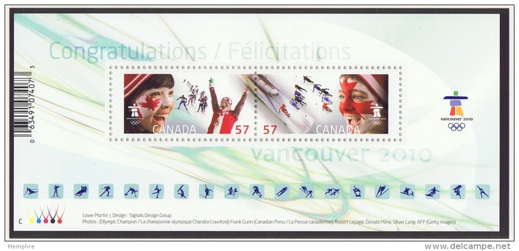 2010 Olympic Spirit   Souvenir Sheet Sc 2373  MNH - Unused Stamps