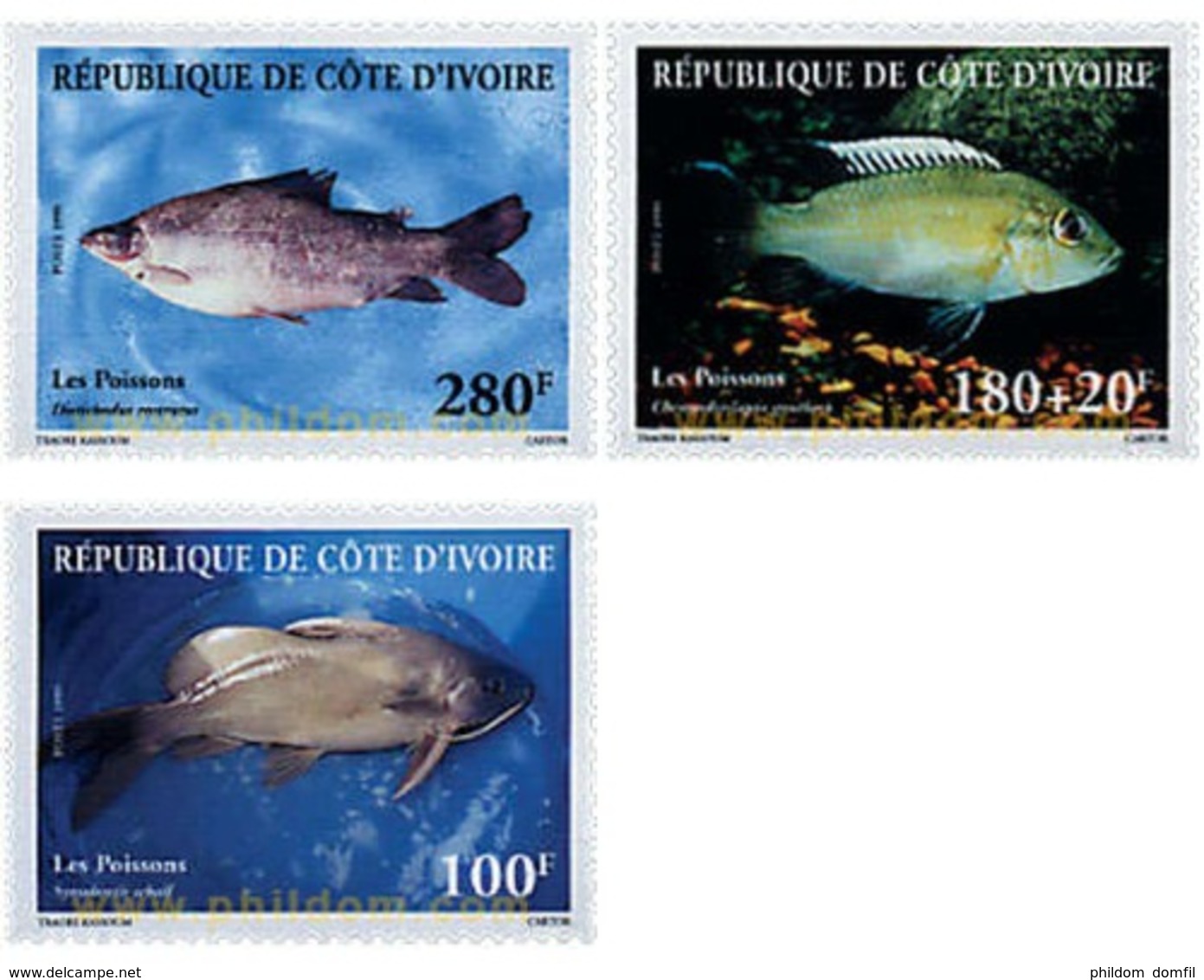 Ref. 49180 * MNH * - IVORY COAST. 1999. FISHES . PECES - Côte D'Ivoire (1960-...)