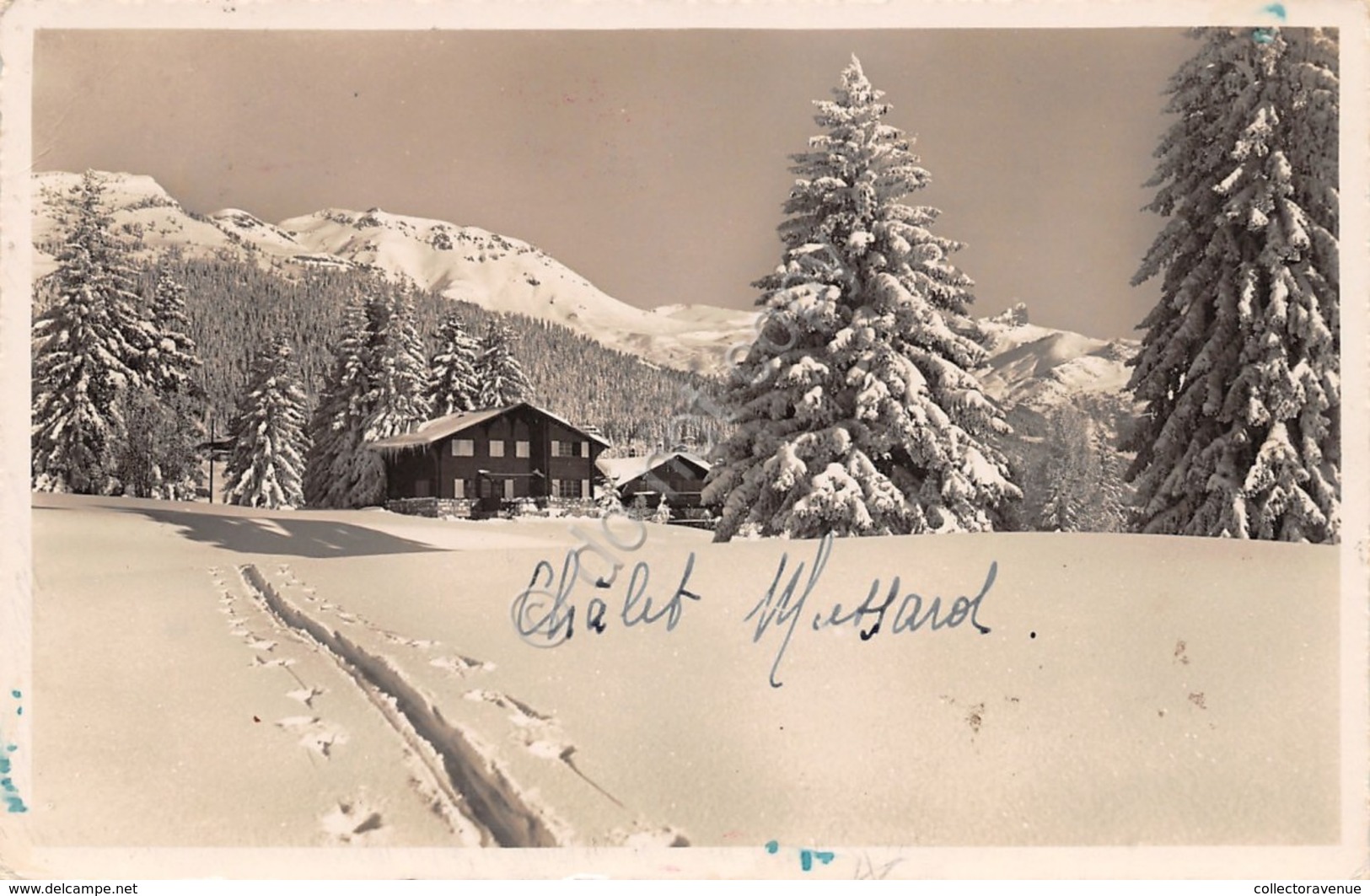 Cartolina Crans Sur Sierre En Zarboury Chalet Mussard 1943 - Sin Clasificación