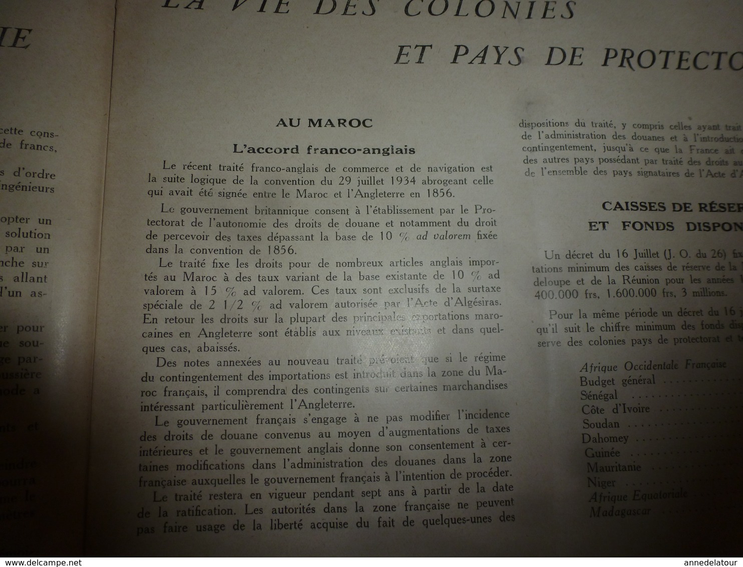 1937 LCCI :Maroc (Le Chef des Cavaliers du Sultan); Femmes de Massengua;Savorgnan de Brazza; St-Pierre de la Réunion;etc