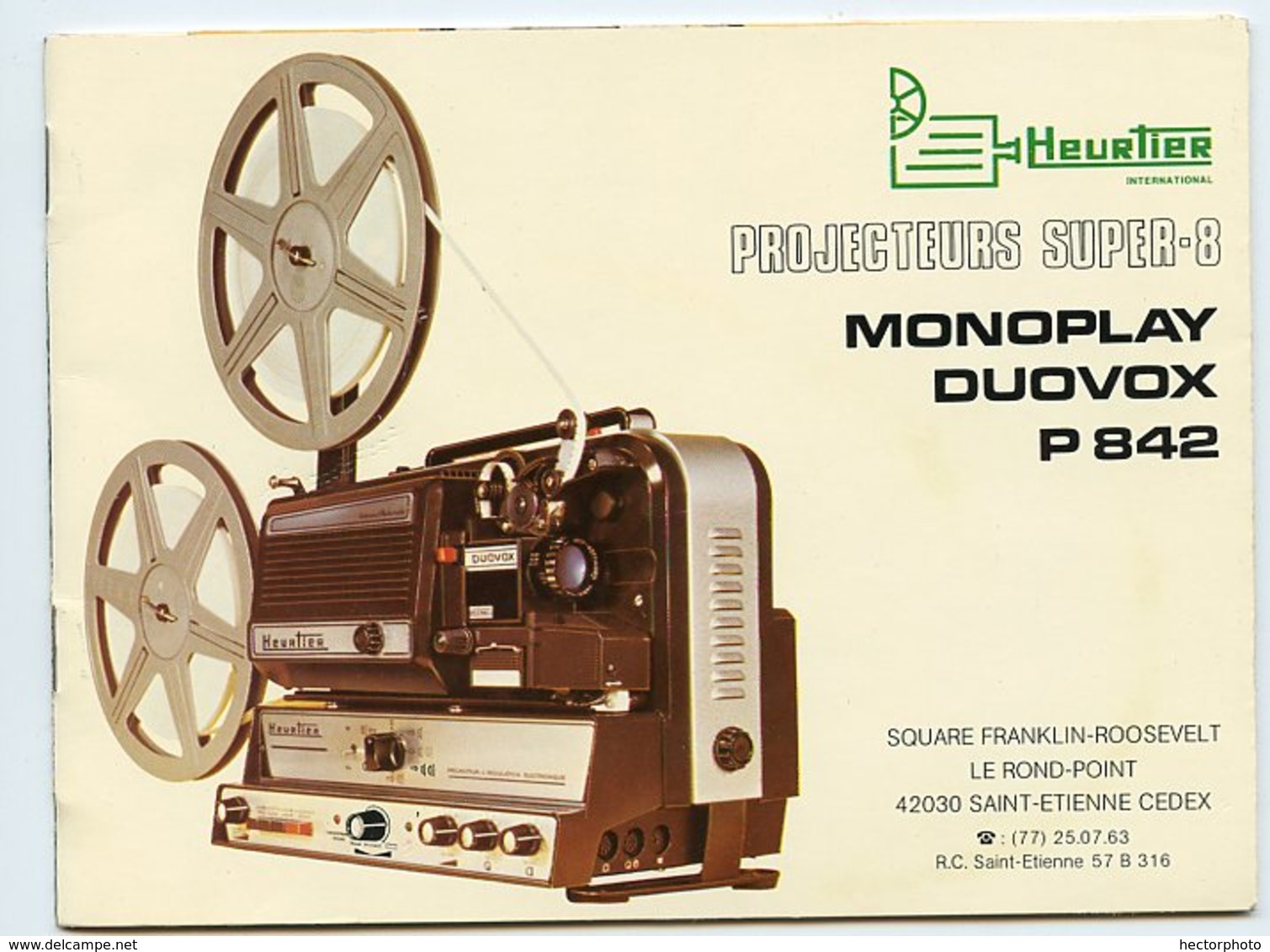 SUPERBE MODE D'EMPLOI RARE PROJECTEUR SUPER 8 Cinema Saint Etienne  HEURTIER Bobine NOTICE Technique DUOVOX - Autres & Non Classés