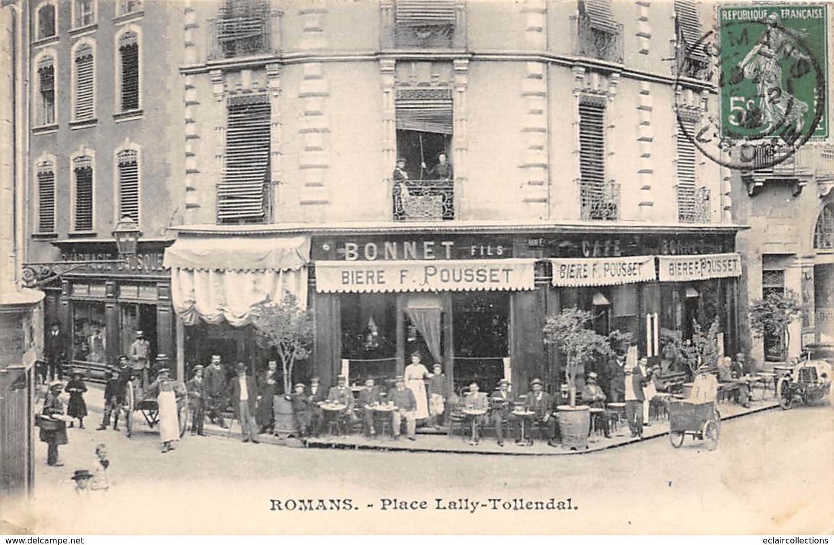 Romans Sur Isère     26    Place Lally-Tollendal  Brasserie Café Bonnet   (Voir Scan) - Romans Sur Isere