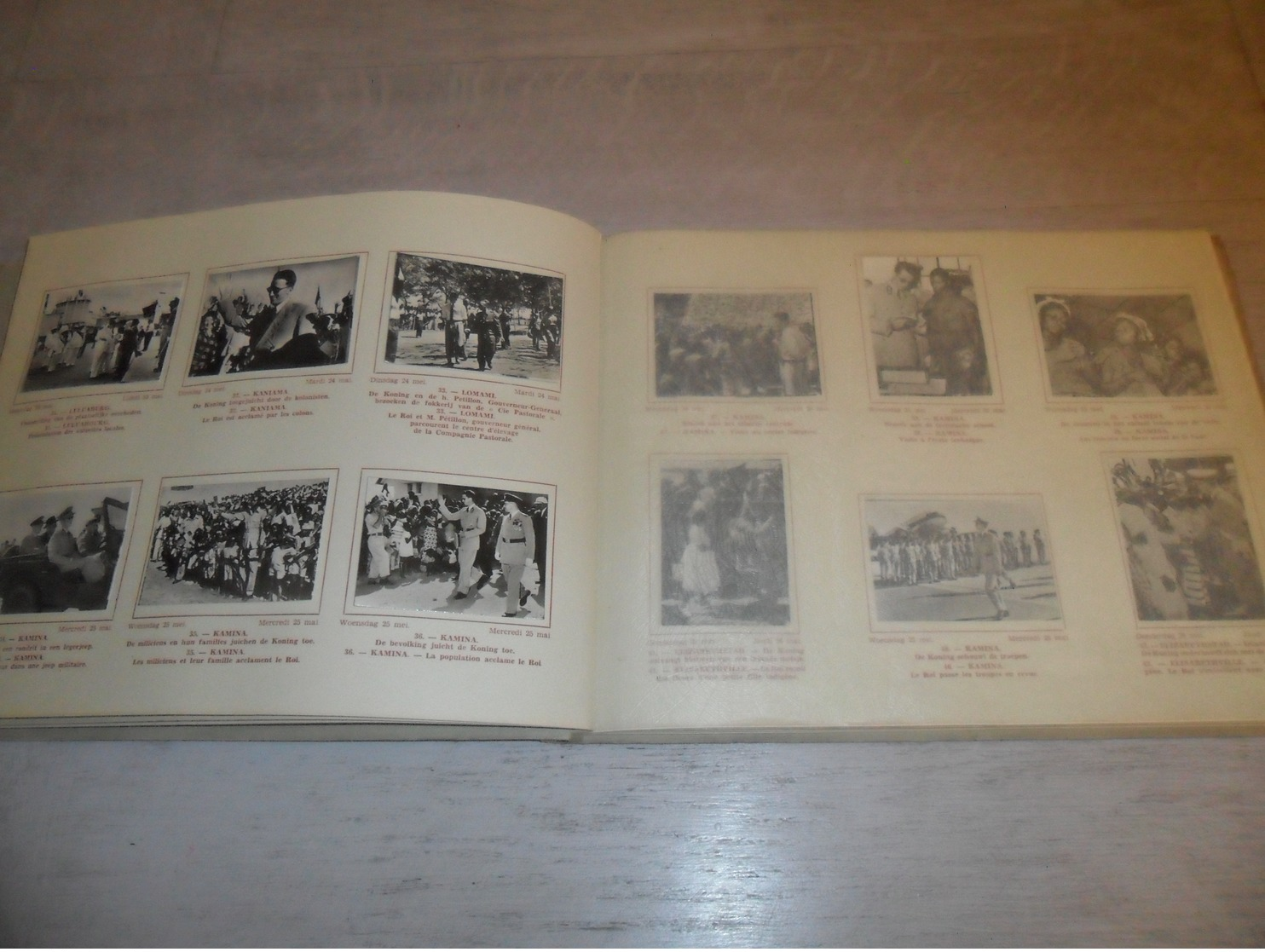 Album " LACSIA " Wespelaar  - Reis Van Koning Boudewijn In Kongo ( Congo ) 1955 - 126 Chromos ( Photos ) Kompleet - Albums & Catalogues