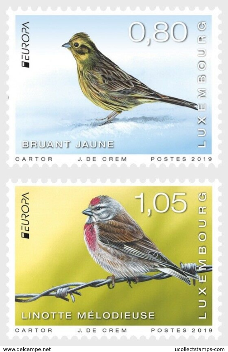 Luxemburg 2019  EUROPA NATIONAL BIRDS  EUROPA NATIONALE VOGELS   SET VAN 2                             Postfris/mnh/neuf - Unused Stamps