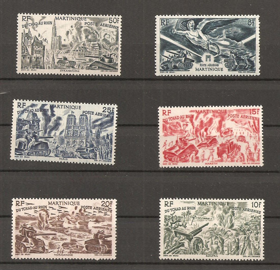 Timbres Martinique 1946 Yt 6 à 12   R/V PARFAIT ETAT - Unused Stamps