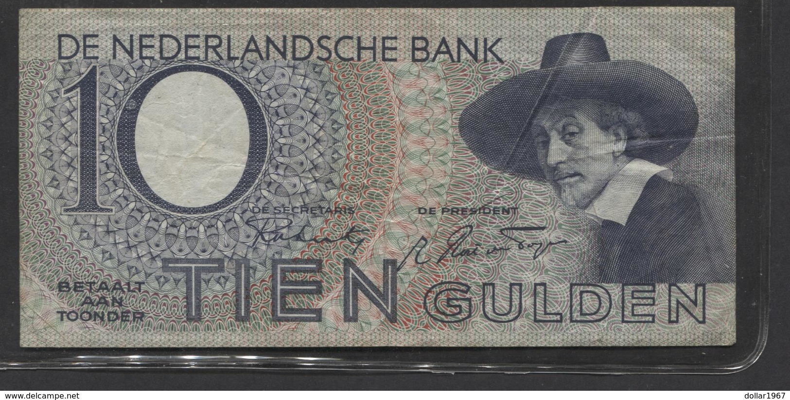 Netherlands 10 Gulden 4-1-1943 -22-4-1944 , No 3 BD 068178 - 01-11-1943, - See The 2 Scans For Condition.(Originalscan ) - 10 Gulden