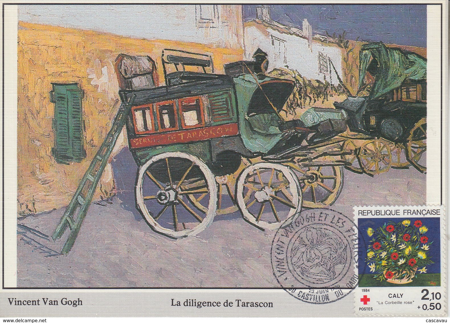 Carte   FRANCE     VAN  GOGH   Et   Les  Fleurs      CASTILLON   DU  GARD   1990 - Impressionisme