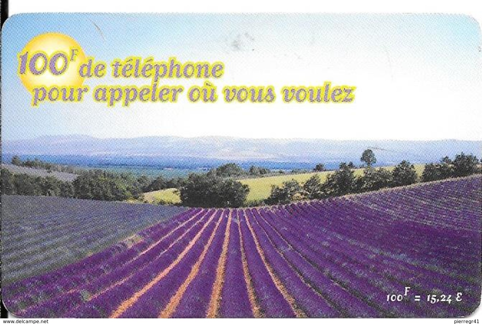 TICKET TELEPHONE-TICKET PR 49-LAVANDE 1-Recto-100F=15.24€-  N°--N° LOT-1Lettre 7 Chiffres 2LettresGRATTE-TBE- - Tickets FT