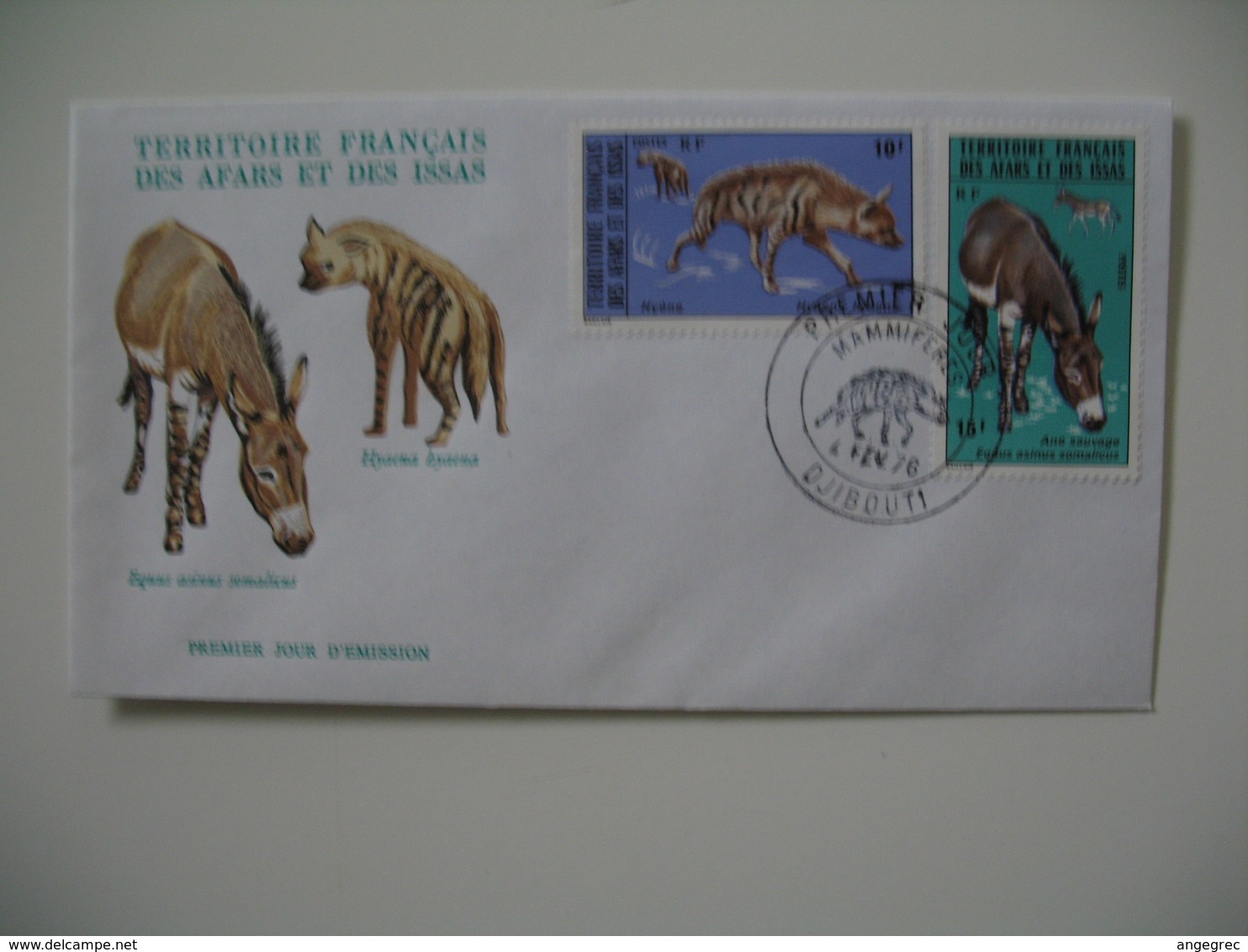 Enveloppe FDC  1976  Afars Et Issas  Animaux N° 416 Et 417 - Autres & Non Classés