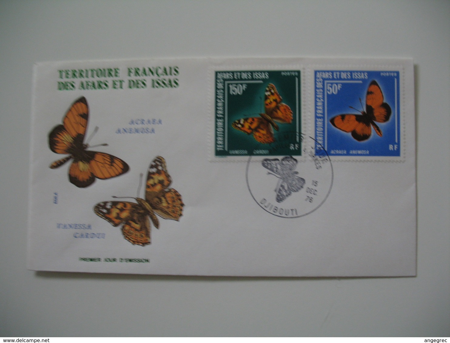 Enveloppe FDC  1976  Afars Et Issas   N° 438 Et 439  Papillons - Farfalle