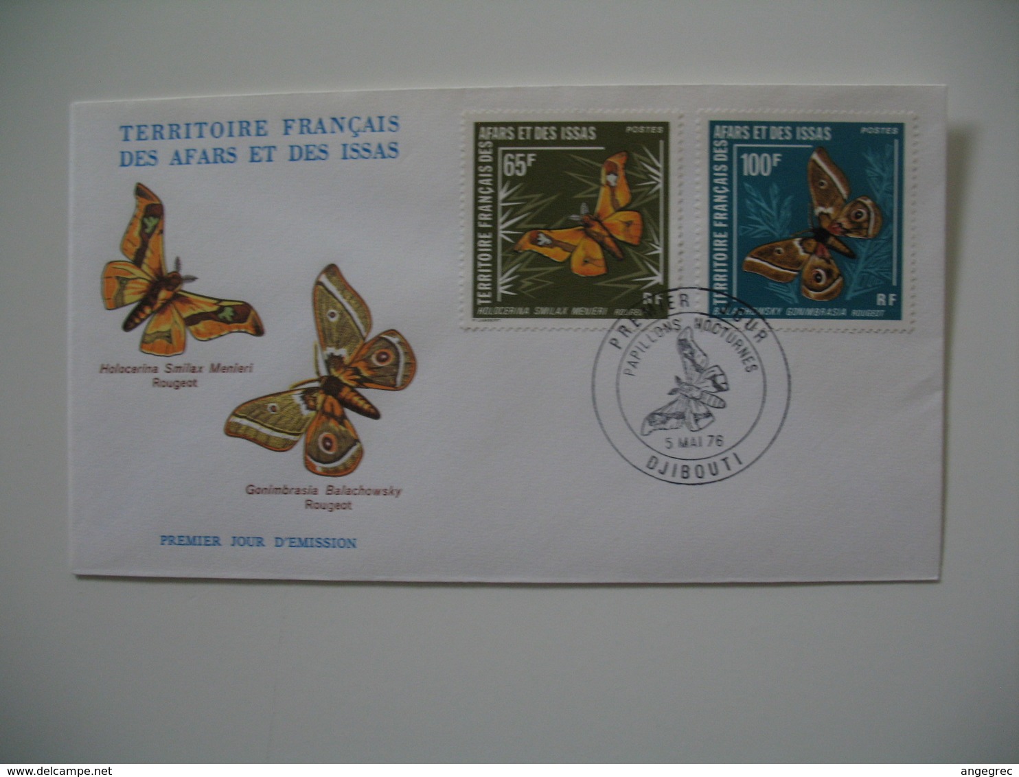 Enveloppe FDC  1976  Afars Et Issas   N° 420 Et 421 Papillons - Farfalle