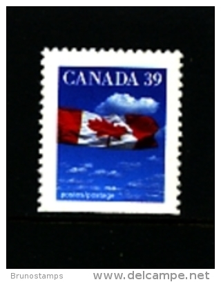 CANADA - 1989  39c  CANADIAN FLAG  FROM BOOKLET  PERF.  3 SIDES  MINT NH - Nuovi