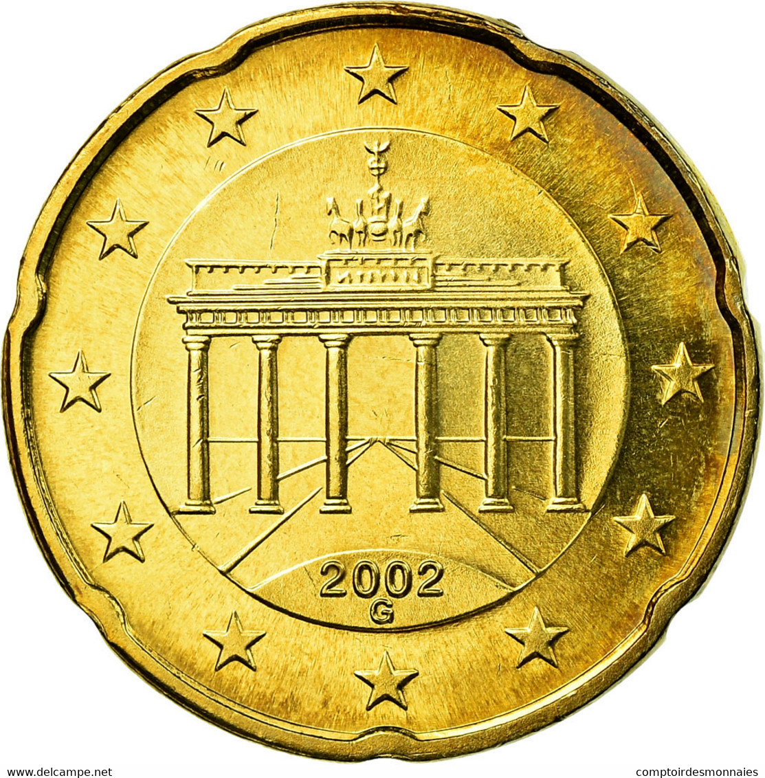 République Fédérale Allemande, 20 Euro Cent, 2002, SUP, Laiton, KM:211 - Allemagne