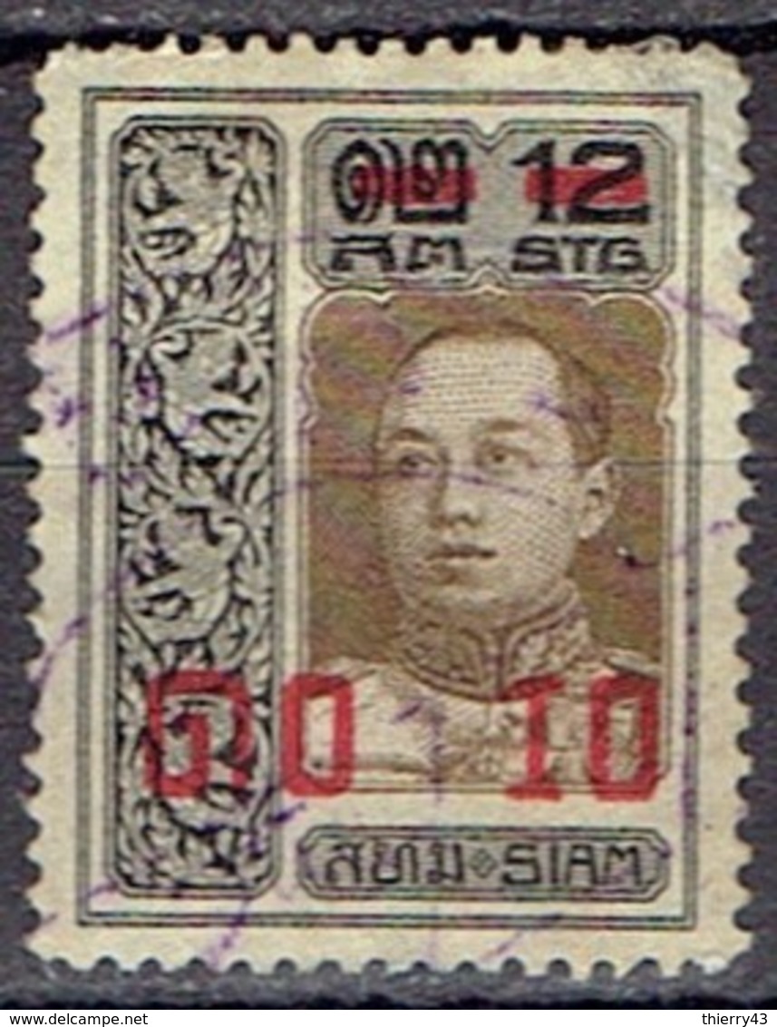 Siam 1919 - Surcharge Red - 10(10 Stg) On 12 Stg. -Michel 151  Somchai 205 - Used - Siam