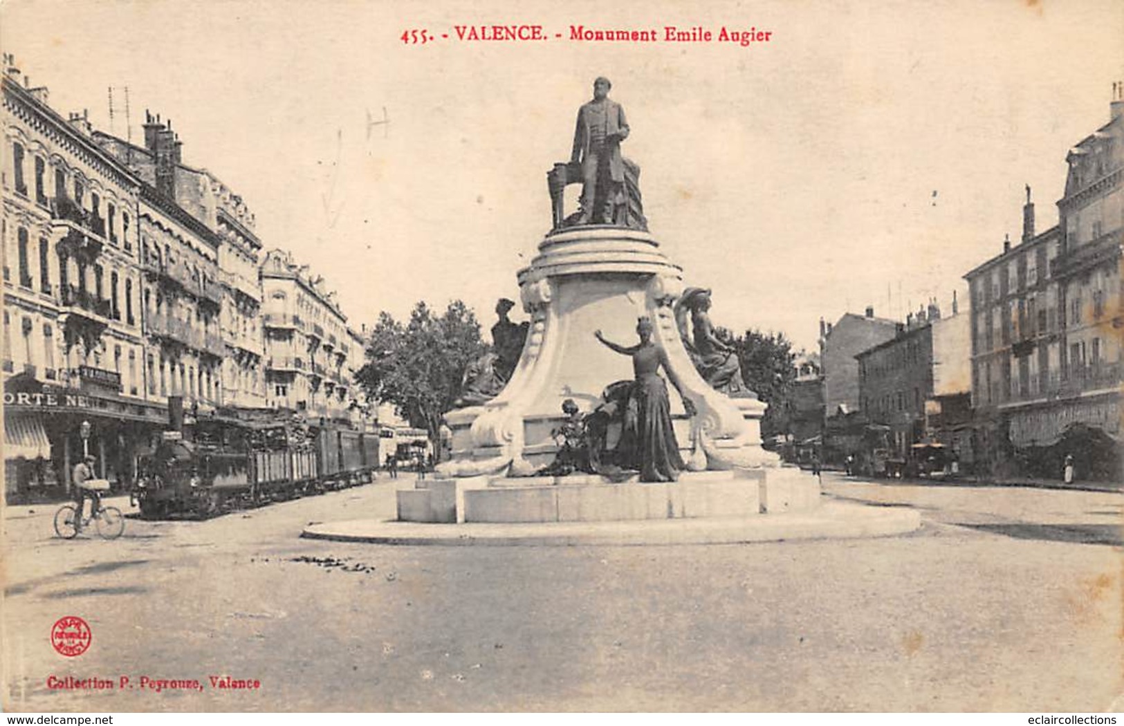 Valence     26      Monument Emile Augier Et Tramway     (Voir Scan) - Valence