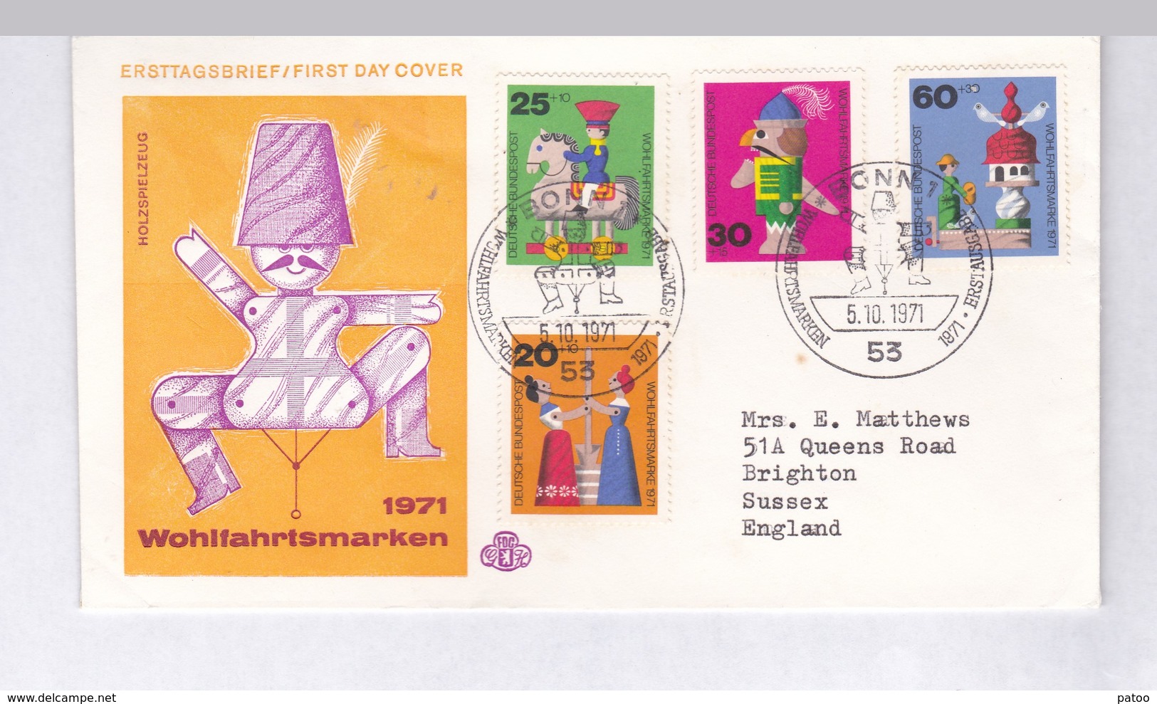 2 ENVELOPPES  ILLUSTREES ALLEMAGNE 1971 ET  1984  / CACHETS COMMEMORATIFS  MARIONNETTES / - Puppets