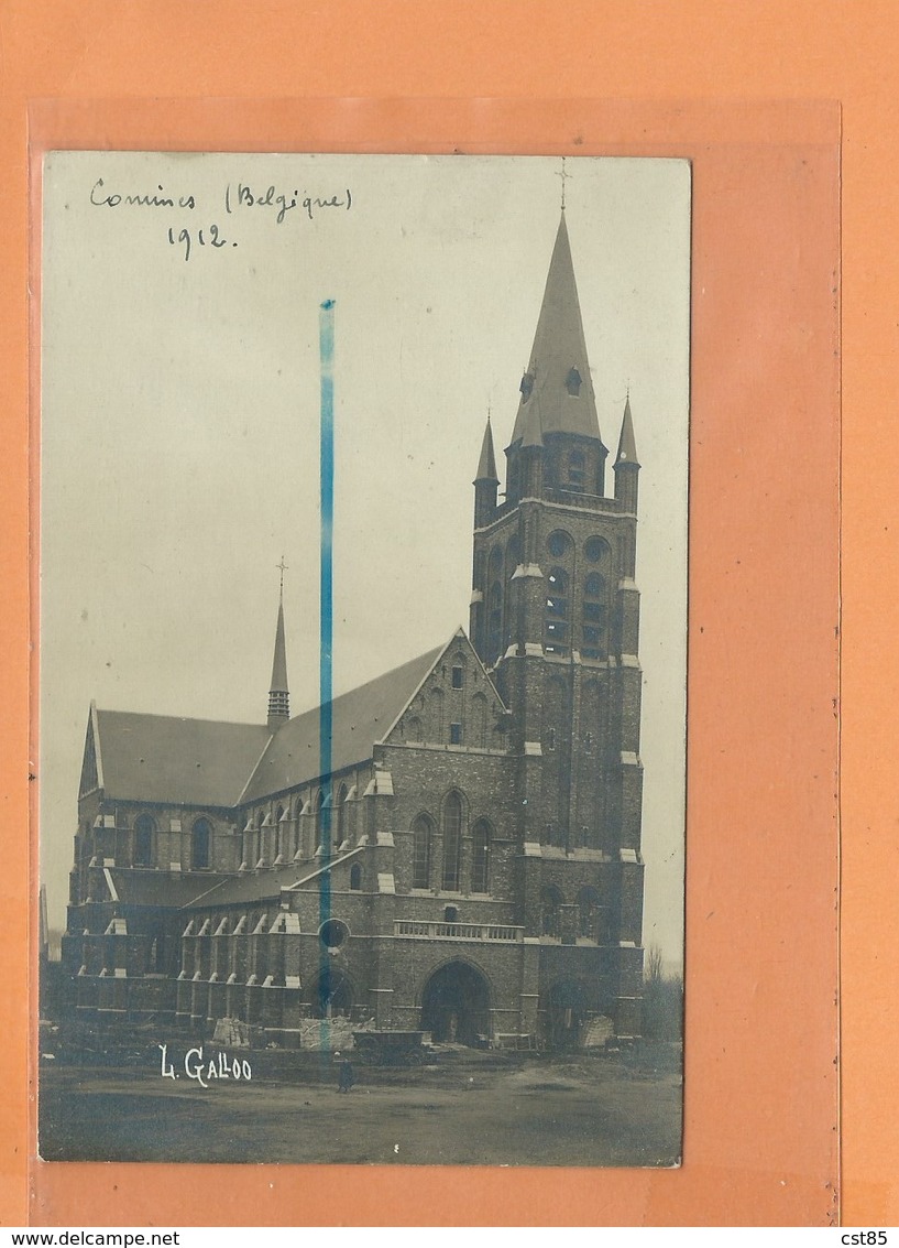 CARTE PHOTO - COMINES - 1912 - L'Eglise - L GALLOO - Comines-Warneton - Komen-Waasten