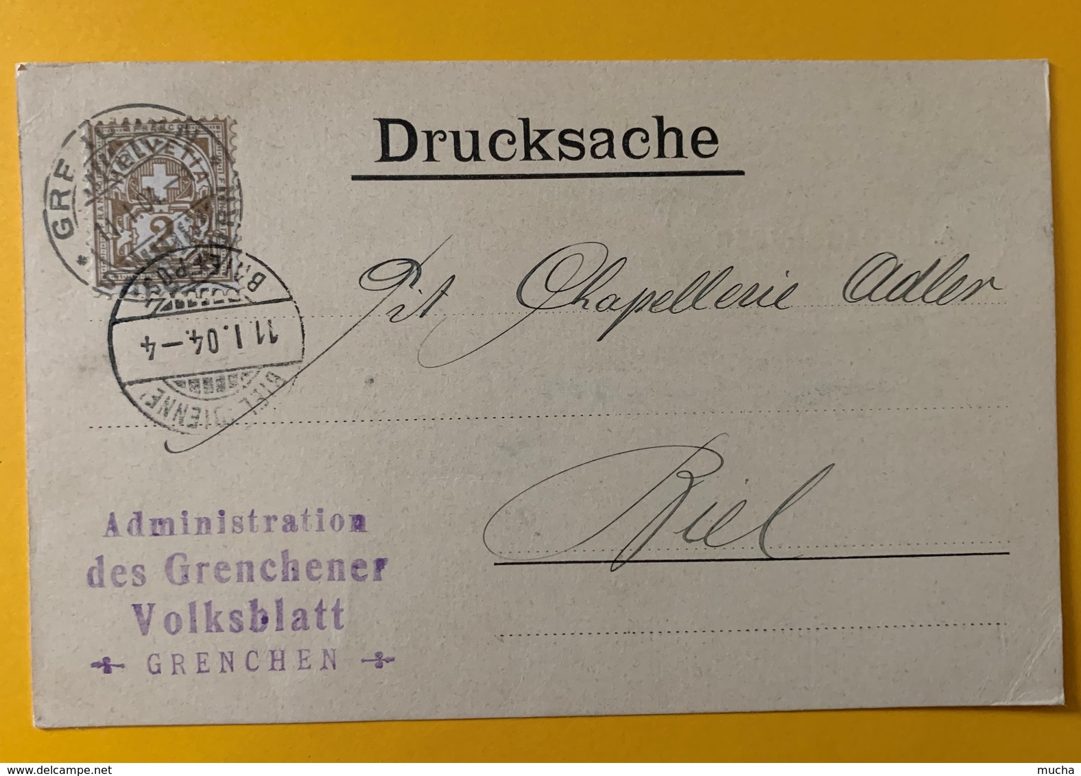 8620 - Administration Des Grenchener Volksblatt Grenchen 11.01.1904 - Autres & Non Classés