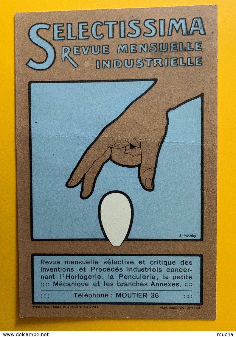 8621 - Selectissima Revue Mensuelle Industrielle, Horlogerie, Moutier Illustration Jaccard  !!! Pli - Moutier