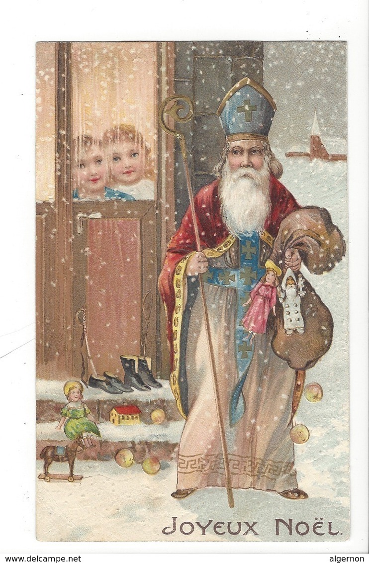 22047 - Joyeux Noël St.Nicolas Enfants  Carte En Relief 1908 - Santa Claus