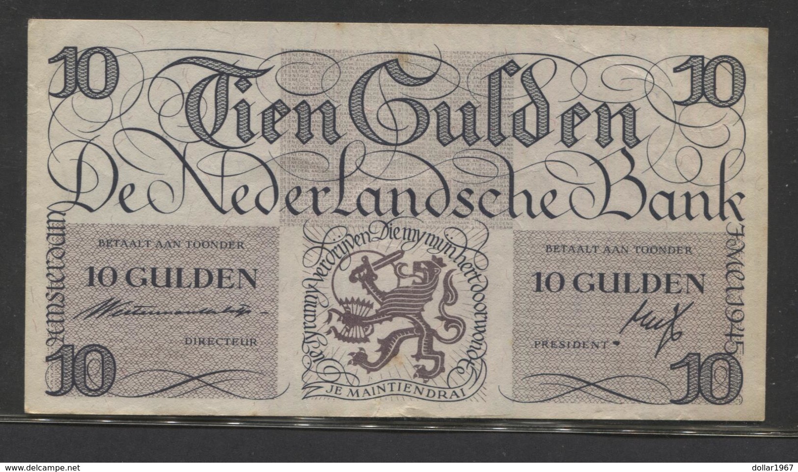 Netherlands  10 Gulden 7-5 1945 : Lieftincktientje - NR 2 AB 091105 - See The 2 Scans For Condition.(Originalscan ) - 50 Gulden