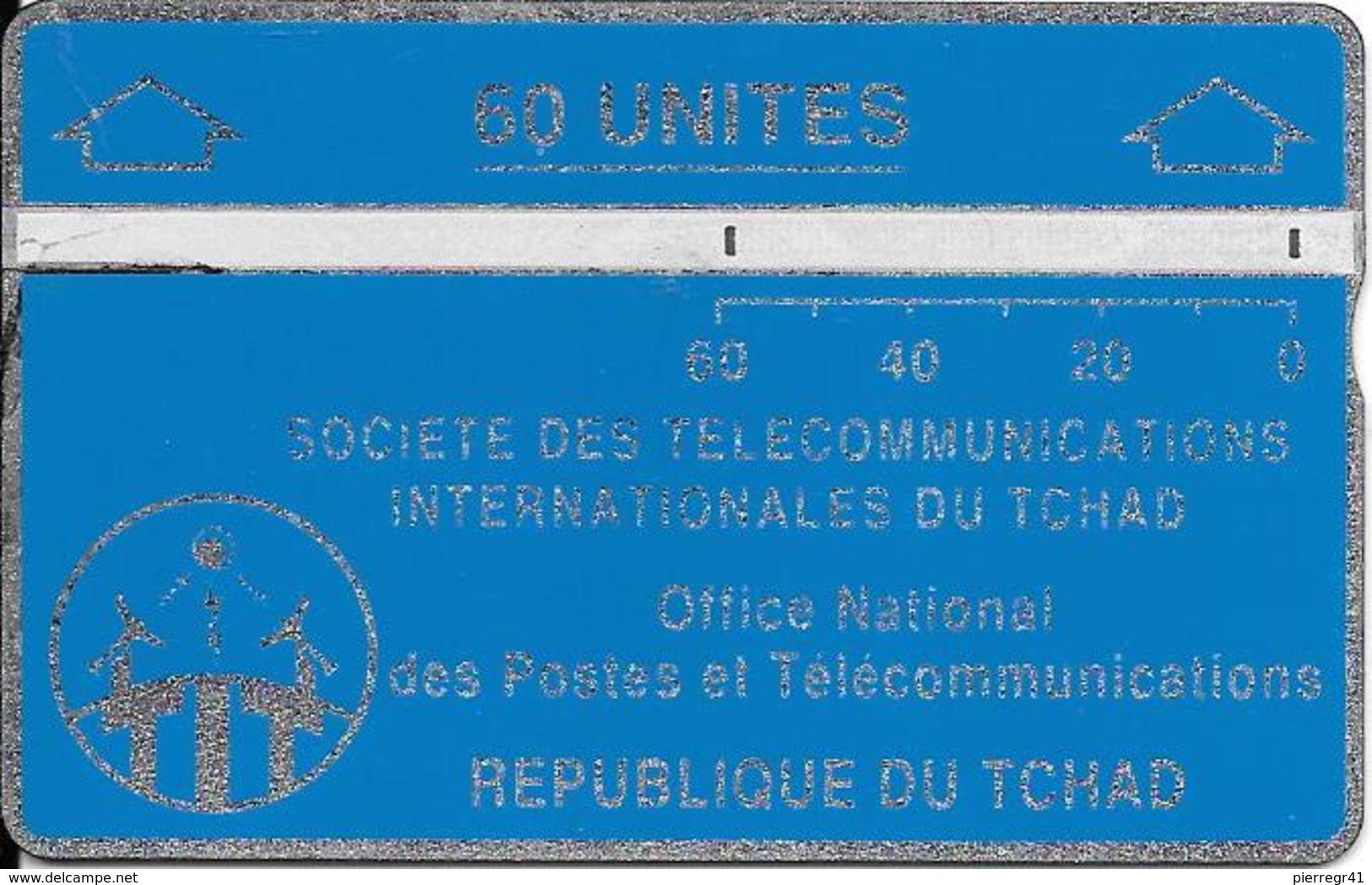 CARTE MAGNETIQUE-TCHAD-60U-BLEU-V° N° En Bas A Droite Endroit-903C19156-UTILISE-BE - Ciad