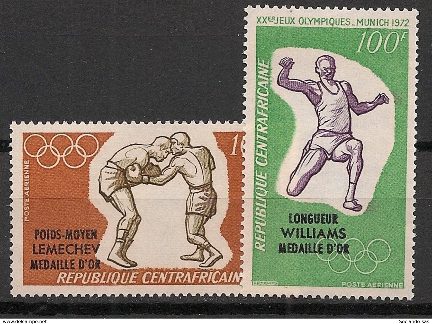 Centrafricaine - 1972 - Poste Aérienne PA N°Yv. 105 à 106 - Olympics / Munich 72 - Neuf Luxe ** / MNH / Postfrisch - Centraal-Afrikaanse Republiek