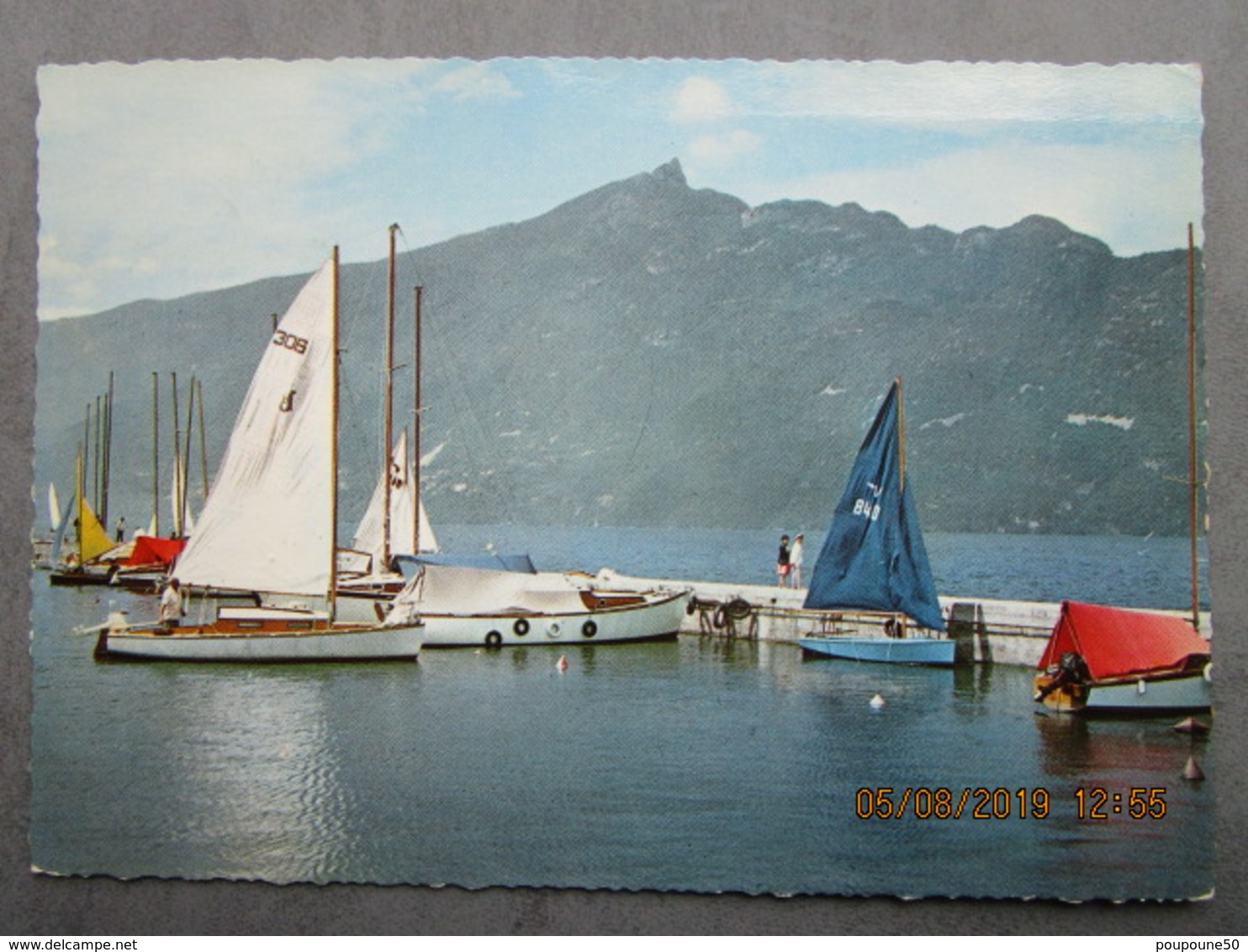 CP 73 AIX LES BAINS - Le Lac Du Bourget Et La Dent Du Chat  - Port De Plaisance , Voiliers 1969 - Aix Les Bains