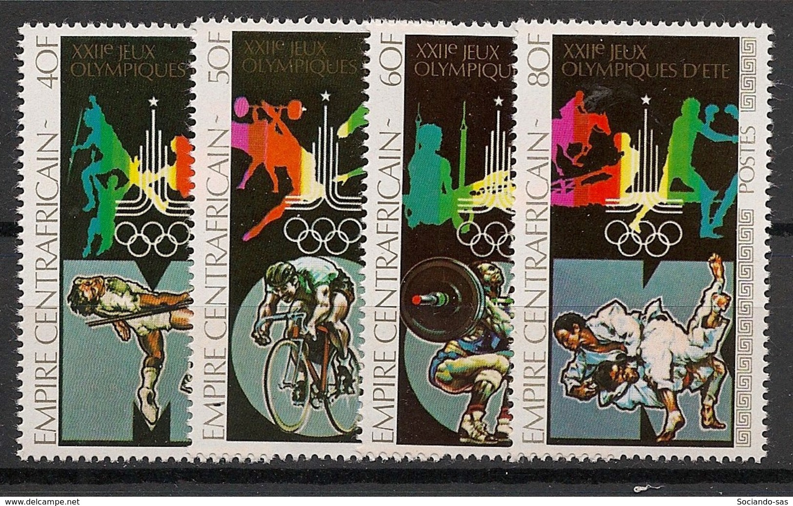 Centrafricaine - 1979 - N°Yv. 383 à 386 - Olympics / Moscou 80 - Neuf Luxe ** / MNH / Postfrisch - Zentralafrik. Republik