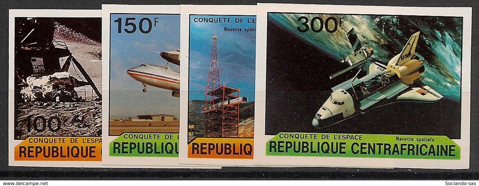 Centrafricaine - 1981 - N°Yv. 446 à 449 - Espace - Non Dentelé / Imperf. - Neuf Luxe ** / MNH / Postfrisch - Afrika