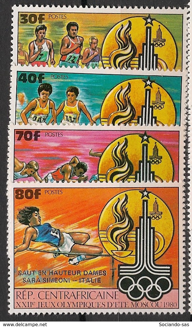 Centrafricaine - 1981 - N°Yv. 462 à 465 - Olympics / Moscou 80 - Neuf Luxe ** / MNH / Postfrisch - Sommer 1980: Moskau